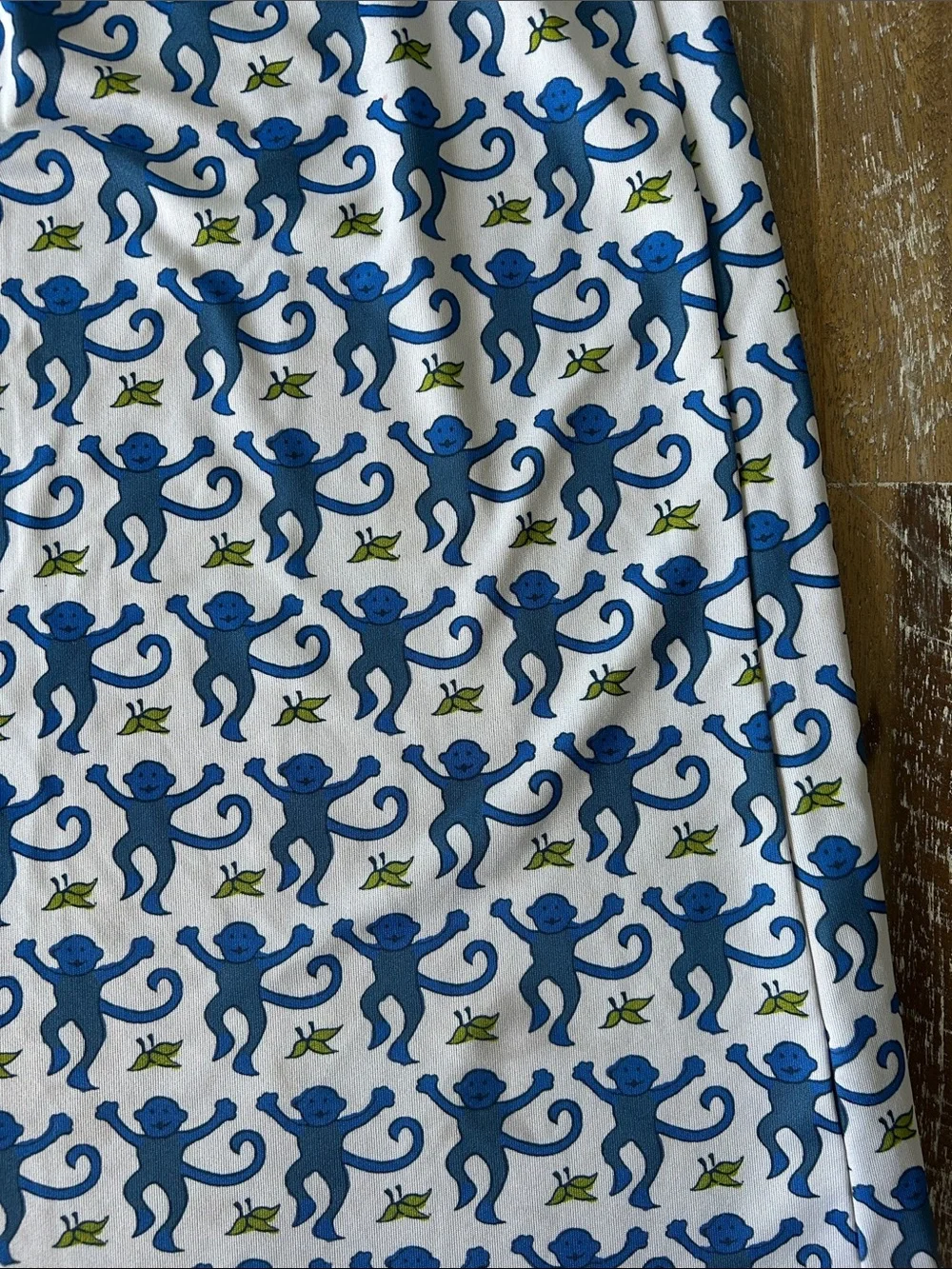 Girls' Roller Rabbit with Blue Monkey Print
